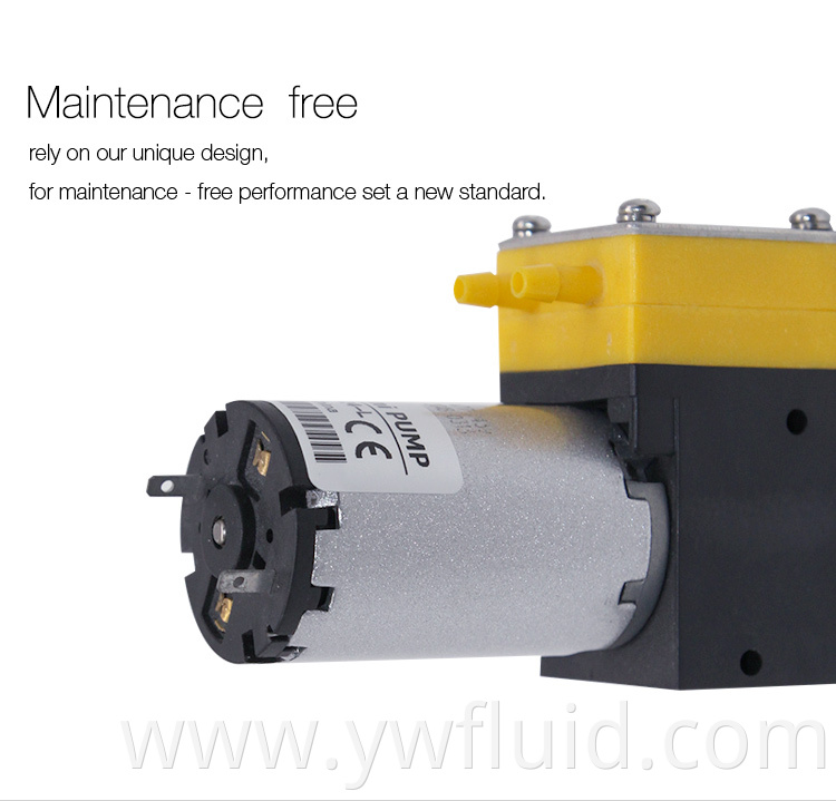 YWfluid 12V 24V Resistance chemical Ink Pump with DC motor used for Inkjet printing